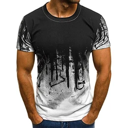 Sport T-Shirt Herren Kanpola Slim Fit Kurzarm Shirt Bluse für Jogging Yoga Männer Tops (M/48, Weiß)