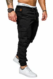 Herren Cargo Jogger Chino Hose Pants Mit Stretch R0701 Schwarz W32