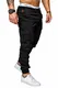 REPUBLIX Herren Cargo Jogger Chino Hose Pants Mit Stretch R0701 Schwarz W32