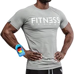 Fitness Method Sport T-Shirt Herren Slim-Fit Shirt Grau/Weiß