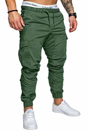 Herren Cargo Jogger Chino Hose Pants Mit Stretch R0701 Khaki W32
