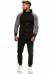 Herren Jogginganzug Sportanzug Modell 1121 (M, Schwarz)