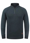 Blend Ganbolf Herren Strickpullover Troyer Grobstrick Pullover mit Reißverschluss Navy (70230)