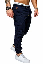 Herren Cargo Jogger Chino Hose Pants Mit Stretch R0701 Navyblau W29