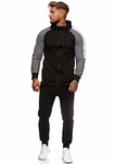 OneRedox Herren Jogginganzug Sportanzug Modell 1121 Schwarz