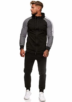 OneRedox Herren Jogginganzug Sportanzug Modell 1121 Schwarz