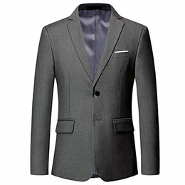 Herren Anzugjacke Slim fit einfarbig Modern Sakko für Hochzeit Party Abschluss Business