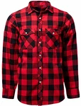 J.VER Herren Hemd Kariertes Freizeithemd Normale Passform Lange Ärmel Flanellhemden Rot/Schwarz