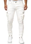 OneRedox Herren Jogg Chinos Stoffhose Chinohose Sport Modell 3291 Weiss