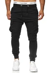 OneRedox Herren Jogg Chinos Stoffhose Chinohose Sport Modell 3292 Schwarz