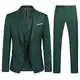YOUTHUP Herren 3 Teilig Anzug 2-Knopf Slim Fit Anzüge Modern Sakko Weste Hose für Business Hochzeit, Grün, M