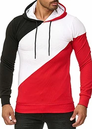 Herren Sweatshirt Hoodie Pullover Kapuzenpullover Modell 1269 Rot M