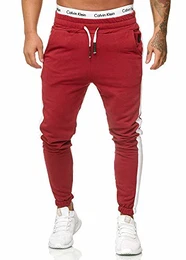 Herren Jogging Hose Jogger Streetwear Sporthose Modell 1211 Bordo M