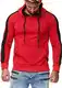 OneRedox Herren Sweatshirt Hoodie Pullover Kapuzenpullover Modell 1212 Rot XXL