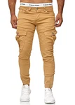 OneRedox Herren Jogg Chinos Stoffhose Chinohose Sport Modell 3291 Beige