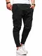 behype. Herren Lange Cargo Trainingshose Jogging-Hose Sport-Hose 60-0013 Schwarz S