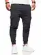 behype. Herren Lange Cargo Trainingshose Jogging-Hose Sport-Hose 60-0013 Dunkelgrau M