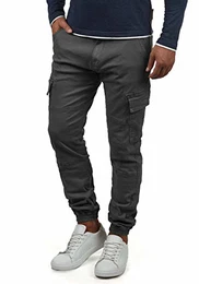 IDBromfield Herren Cargohose Lange Hose mit Cargotaschen Gesäßtaschen Baumwollmischung Regular fit, Größe:XL, Farbe:Dark Grey (910)