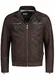 Indicode Herren Germo Lederjacke aus 100% Lammleder mit Biker-Kragen & 6 Taschen   Echtleder Jacke Wasserabweisende Herrenjacke Übergangsjacke Freizeitjacke Bikerjacke f. Männer Dk Brown M
