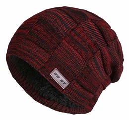 GG ST Beanie Mütze Herren & Damen Winter Knit Warmen Hut Skimütze Slouchy Strickmütze Fleecefutter Skull Cap