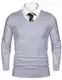 iClosam Herren Strickpullover Slim Fit Strick Pullover Mit Stehkragen Und Reißverschluss, Grau, M