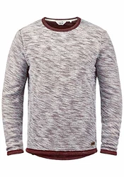 !Solid Flocks Herren Sweatshirt Pullover Flocksweat Pulli Mit Rundhalsausschnitt Wine Red