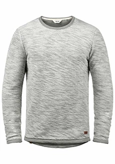 !Solid Flocks Herren Sweatshirt Pullover Flocksweat Pulli Mit Rundhalsausschnitt Mid Grey