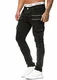 OneRedox Herren Jeans Denim Slim Fit Used Design Modell 5161 Schwarz 32/32