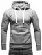 Crone Carlo Basic Herren Fleece-Hoodie Kapuzenpullover Sweatjacke aus 100% Baumwolle Vegan (S, Hellgrau)