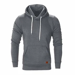 KEERADS Herren Basic Kapuzenpullover Sweatjacke Pullover Hoodie Sweatshirt(M,Dunkelgrau)