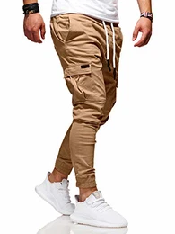 Herren Cargo Chinohose Jogger Hose JN-3839 (Beige, W32)