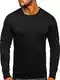 BOLF Herren Sweatshirt Pullover Sweater Pulli ohne Kapuze Langarmshirt Rundhalsausschnitt Farbvarianten Crew Neck Longsleeve Classic Fitness Basic Sport J.Style 2001 Schwarz M [1A1]