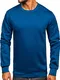 BOLF Herren Sweatshirt Pullover Sweater Pulli Langarmshirt Longsleeve Freizeit Sport Fitness Outdoor Basic Casual Style 2001 Indigo M [1A1]