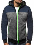 OZONEE Herren Übergangsjacke Jacke Übergang Herbst Bomberjacke Stehkragen Kapuze Steppjacke Leichte Outdoor Puffer Jacket Gepolstert (777) DUNKELBLAU (777/112K)