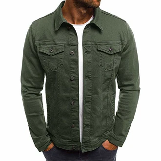 Youthny Herren Jeansjacke Hoodie Strickjacke Kapuzenpullover Vintage Jacke Armeegrün
