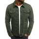 Youthny Herren Jeansjacke Jacke Hoodie Strickjacke Kapuzenpullover Vintage Jeans Jacke (L(EU M), Armeegrün)