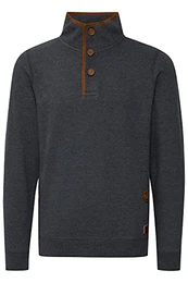Blend Achlias Herren Troyer Sweatpullover mit Stehkragen Knöpfen und Taschen, Größe:M, Farbe:Navy (70230)