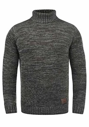 !Solid Philaremo Herren Rollkragenpullover Grobstrick Pullover, Größe:M, Farbe:Dark Grey (2890)
