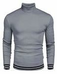 JINIDU Thermo-Strickpullover Herren Rollkragenpullover Grau