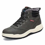 Dannto Herren Schneestiefel Warm Gefütterte Outdoor Winterstiefel Wanderschuhe Grau