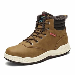 Herren Schneestiefel Warm Gefütterte Winterstiefel Wasserdicht Trekking Wanderschuhe Stiefelette Outdoor Stiefel Freizeitschuhe(Braun,43)