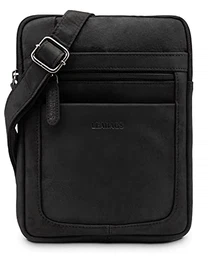 Detroit Leder-Umhängetasche I Kleine Umhängetasche aus echtem Büffel-Leder im Vintage Look I Messenger Bag I Bürotasche I Business Tasche I Herren Handtaschen I 21x26x2 cm