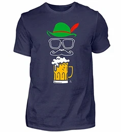 EBENBLATT Bierfest Bier Beer Fest Alkohol Biertrinker Brauerei Bierbrauer Hut Brille Bart Geschenk - Herren Premiumshirt