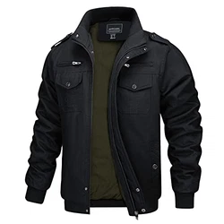 MAGCOMSEN Herren Militär Übergangsjacke Tactical Stil Schwarz