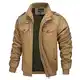 MAGCOMSEN Jacke Herren Übergangsjacke Militär Fliegerjacke Männer Pilotenjacke Outdoor Winterjacke mit Stehkragen, Khaki M