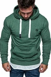 Amaci&Sons Herren Basic Logo Kapuzenpullover Sweatjacke Pullover Hoodie Sweatshirt (1-04028) Grün