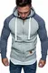 Amaci&Sons Herren Zipper Kapuzenpullover Sweatjacke Pullover Hoodie Sweatshirt 1-04030 Hellgrau/Blau M