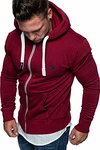 Amaci&Sons Herren Zipper Kapuzenpullover Sweatjacke Pullover Hoodie Sweatshirt (1-04029) Bordeaux