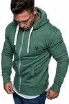 Amaci&Sons Herren Zipper Kapuzenpullover Sweatjacke Pullover Hoodie Sweatshirt (1-04029) Grün