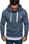 Amaci&Sons Herren Basic Logo Kapuzenpullover Sweatjacke Pullover Hoodie Sweatshirt (1-04028) Blau